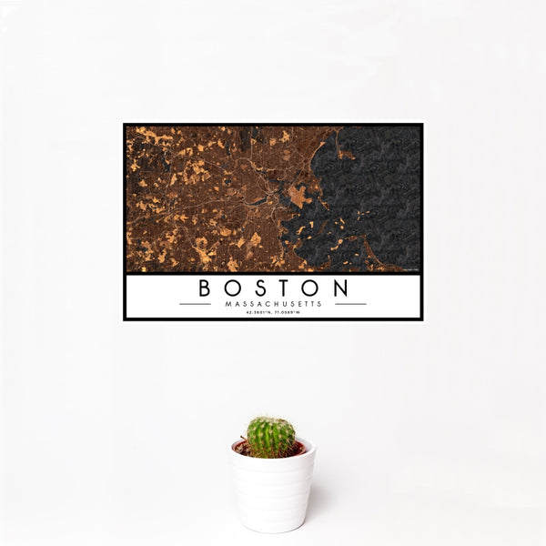 Boston - Massachusetts Map Print in Ember