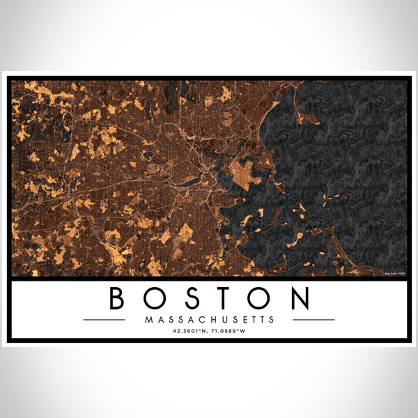 Boston - Massachusetts Map Print in Ember