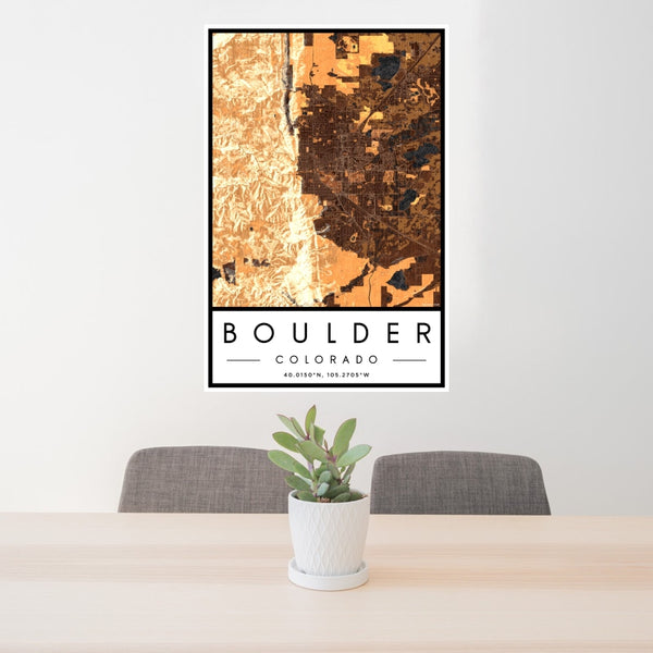 Boulder - Colorado Map Print in Ember