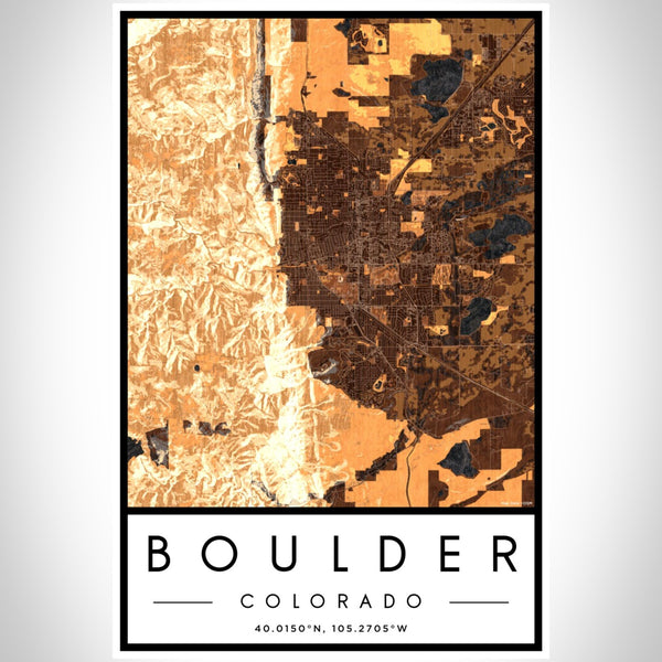 Boulder - Colorado Map Print in Ember