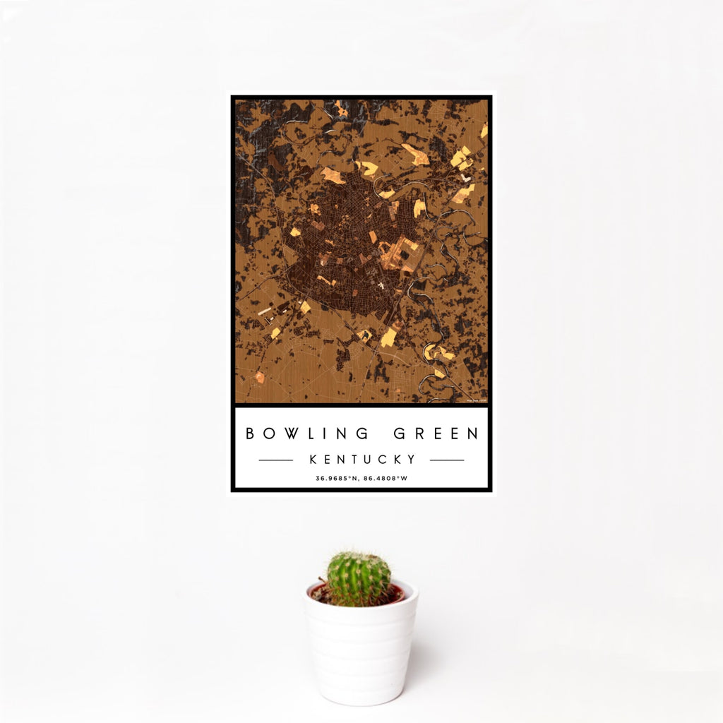 Bowling Green - Kentucky Map Print in Ember