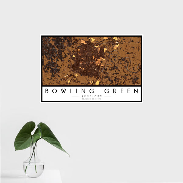 Bowling Green - Kentucky Map Print in Ember