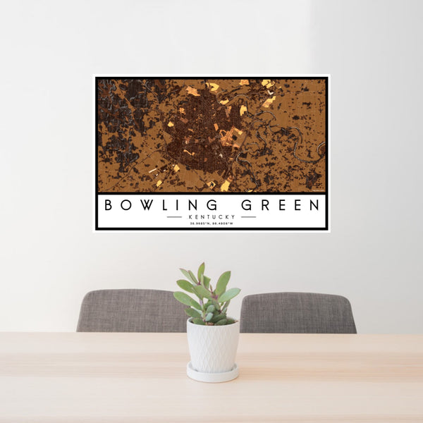 Bowling Green - Kentucky Map Print in Ember