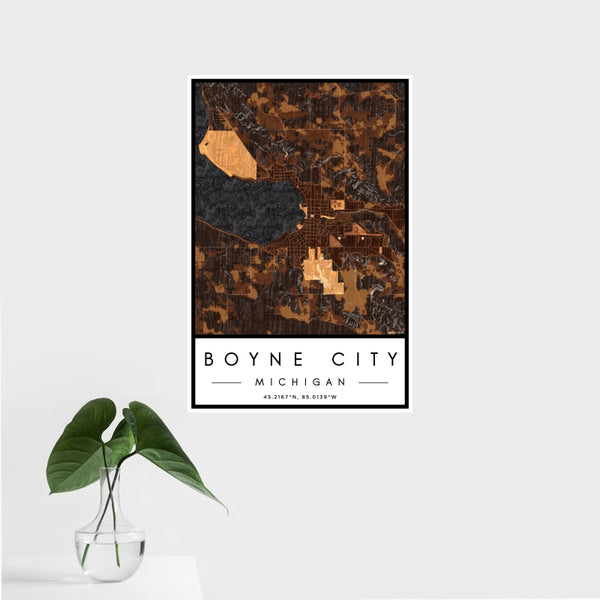 Boyne City - Michigan Map Print in Ember
