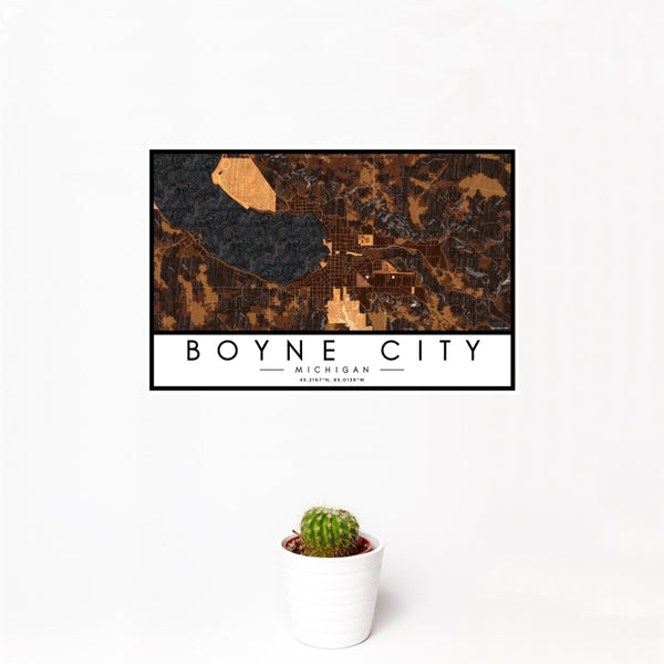 Boyne City - Michigan Map Print in Ember