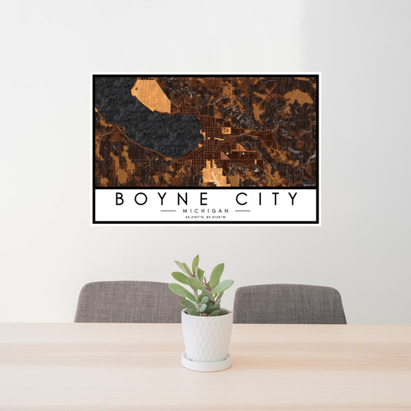 Boyne City - Michigan Map Print in Ember