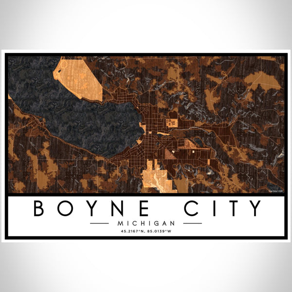 Boyne City - Michigan Map Print in Ember