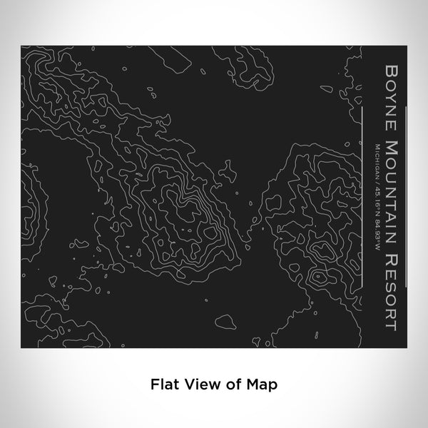 Rendered View of Boyne Mountain Resort Michigan Map Engraving on 20oz Stainless Steel Insulated Bottle with Bamboo Top in Black