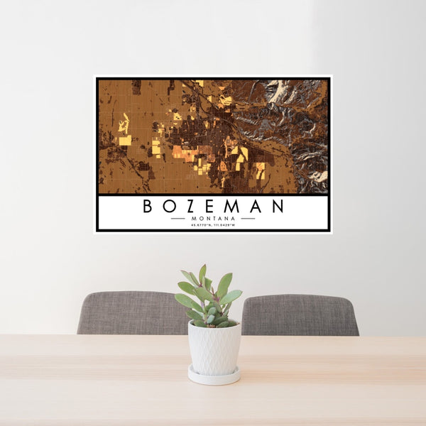Bozeman - Montana Map Print in Ember