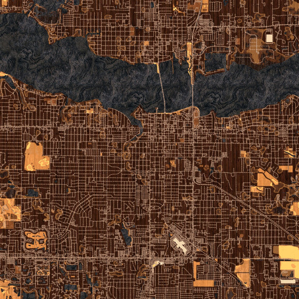 Bradenton Florida Map Print in Ember Style Zoomed In Close Up Showing Details