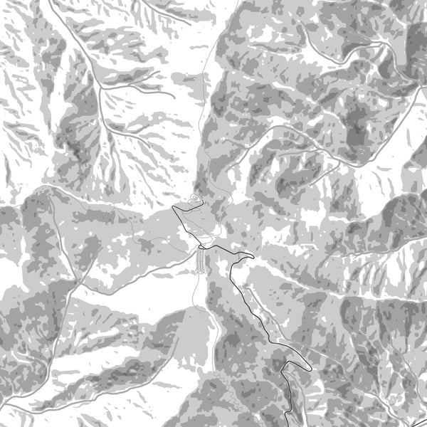 Brasstown Bald Georgia Map Print in Classic Style Zoomed In Close Up Showing Details