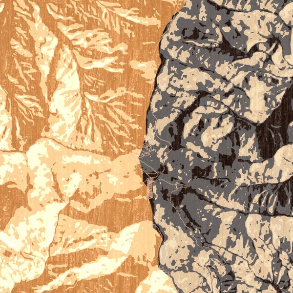 Brasstown Bald Georgia Map Print in Ember Style Zoomed In Close Up Showing Details