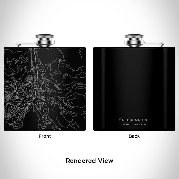 Breckenridge - Colorado Map Hip Flask in Matte Black