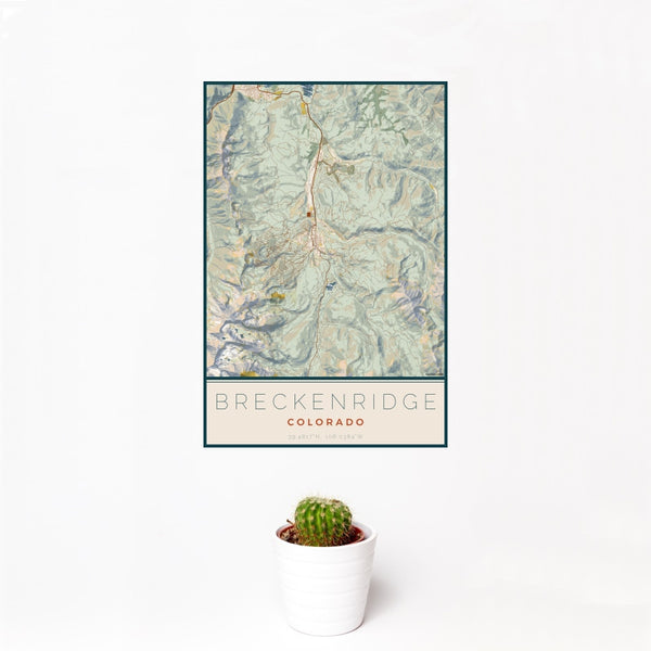 Breckenridge - Colorado Map Print in Woodblock