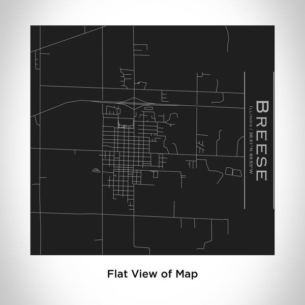 Rendered View of Breese Illinois Map Engraving on 17oz Stainless Steel Insulated Tumbler in Black