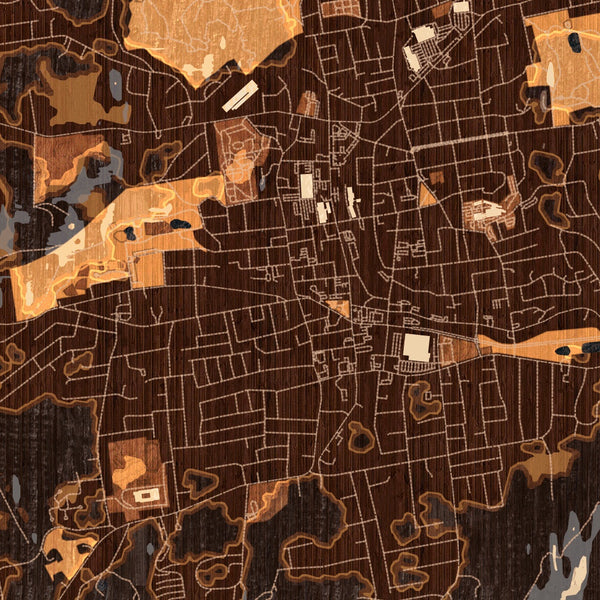 Bristol - Connecticut Map Print in Ember