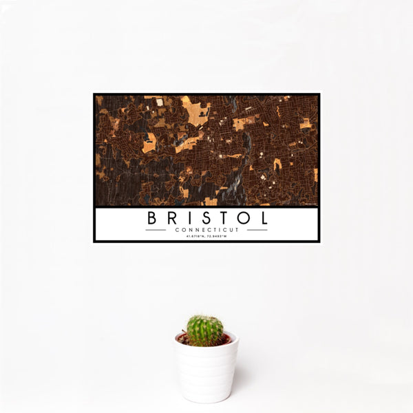 Bristol - Connecticut Map Print in Ember