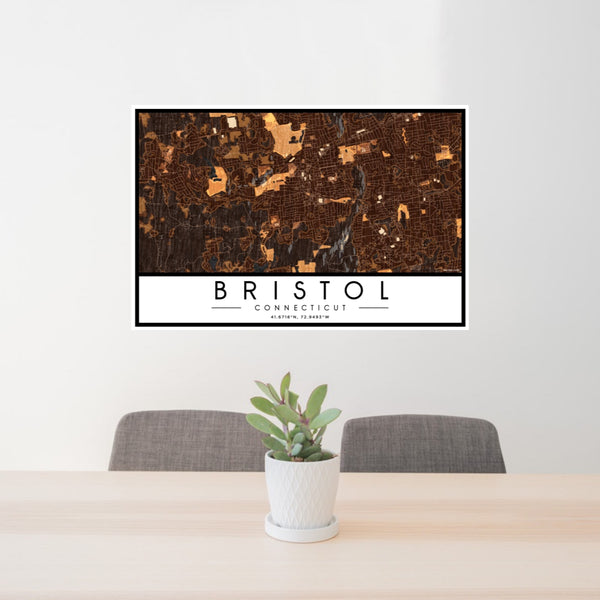 Bristol - Connecticut Map Print in Ember