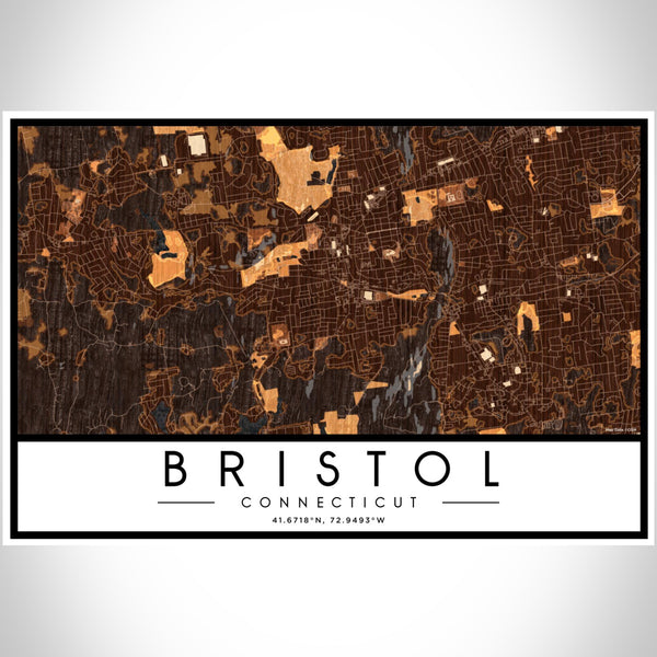 Bristol - Connecticut Map Print in Ember