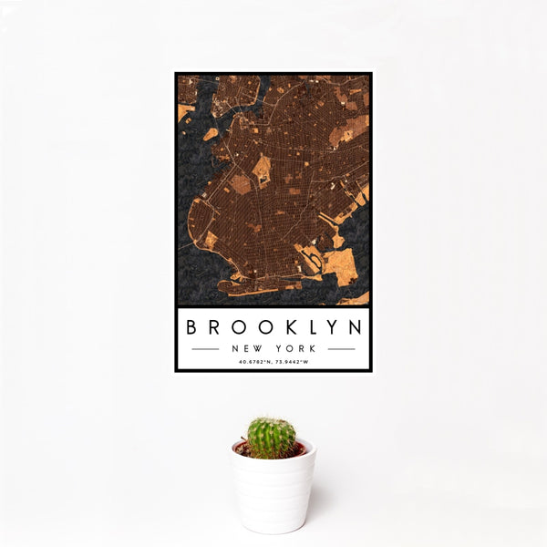 Brooklyn - New York Map Print in Ember