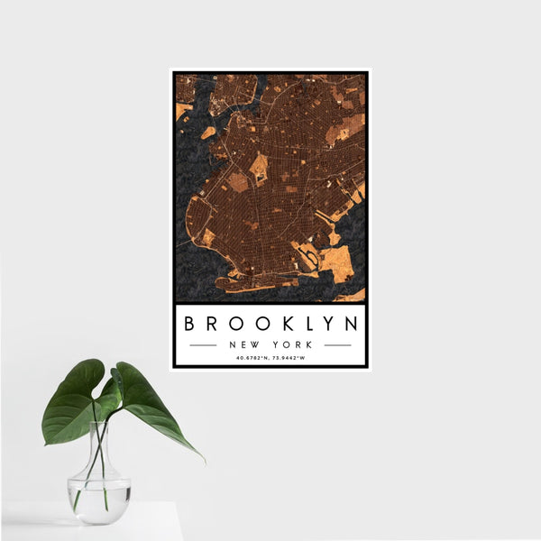 Brooklyn - New York Map Print in Ember
