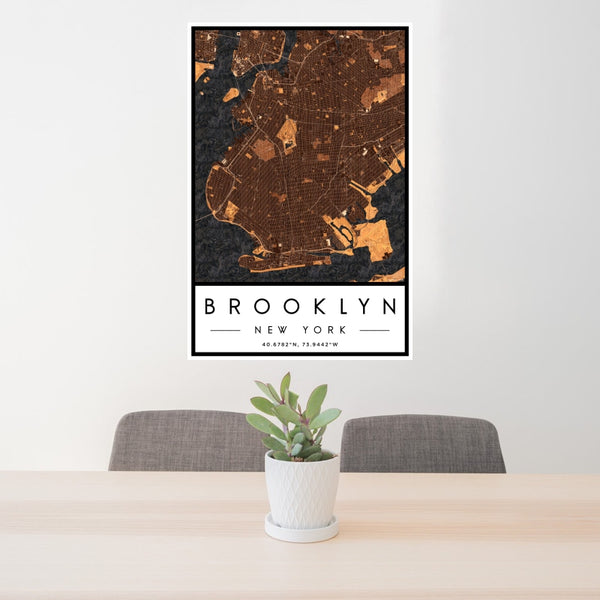 Brooklyn - New York Map Print in Ember