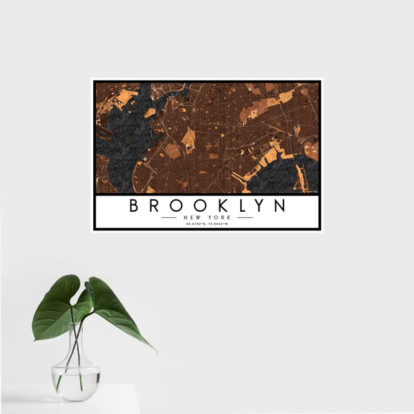 Brooklyn - New York Map Print in Ember