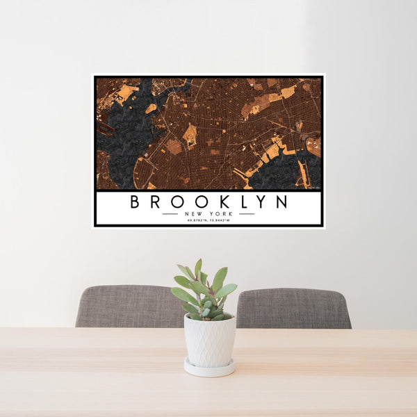 Brooklyn - New York Map Print in Ember