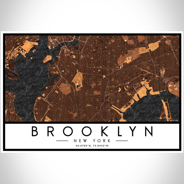 Brooklyn - New York Map Print in Ember