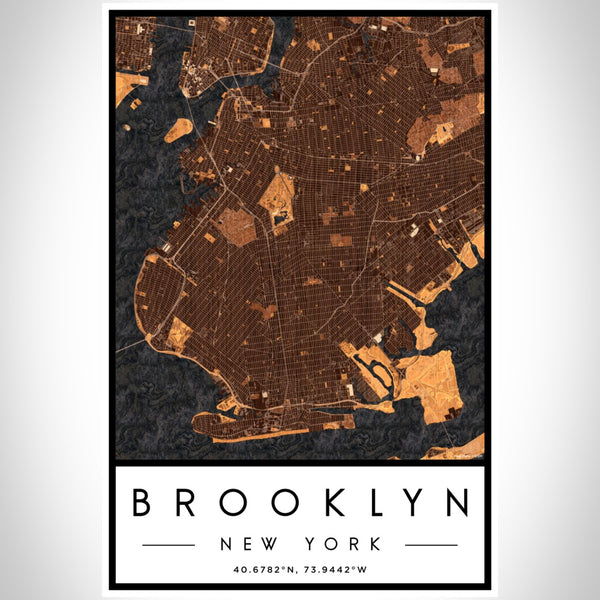 Brooklyn - New York Map Print in Ember