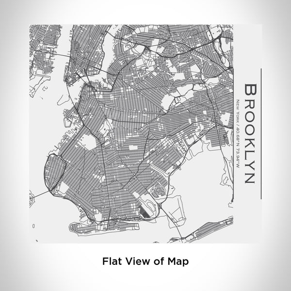 Rendered View of Brooklyn New York Map Engraving on 17oz Stainless Steel Insulated Tumbler in White