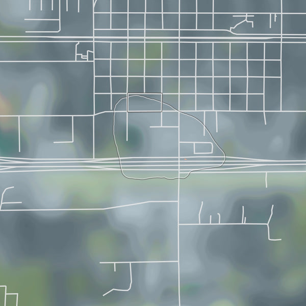 Brookshire Texas Map Print in Afternoon Style Zoomed In Close Up Showing Details