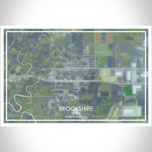 Brookshire Texas Map Print Landscape Orientation in Afternoon Style With Shaded Background