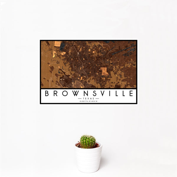 Brownsville - Texas Map Print in Ember