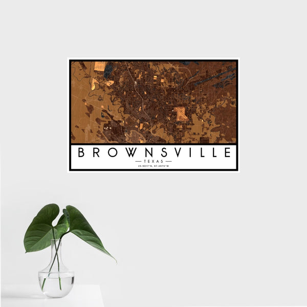 Brownsville - Texas Map Print in Ember