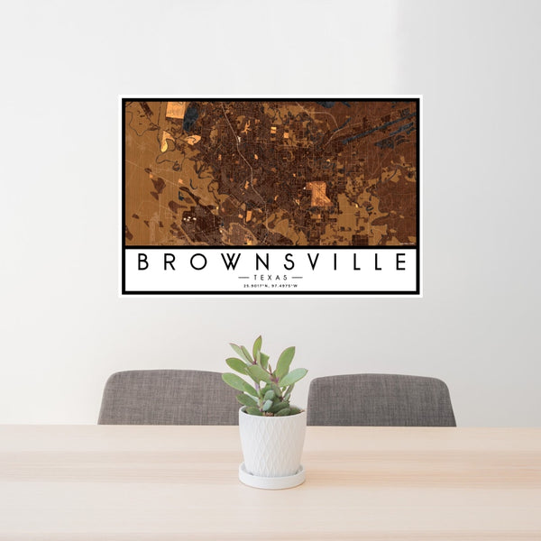 Brownsville - Texas Map Print in Ember