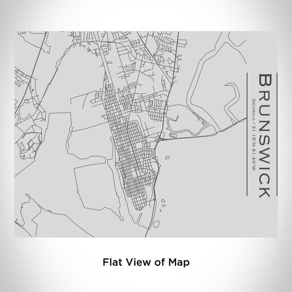 Rendered View of Brunswick Georgia Map Engraving on 20oz Stainless Steel Insulated Bottle with Bamboo Top