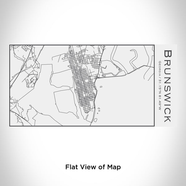 Rendered View of Brunswick Georgia Map Engraving on 17oz Stainless Steel Insulated Cola Bottle in White