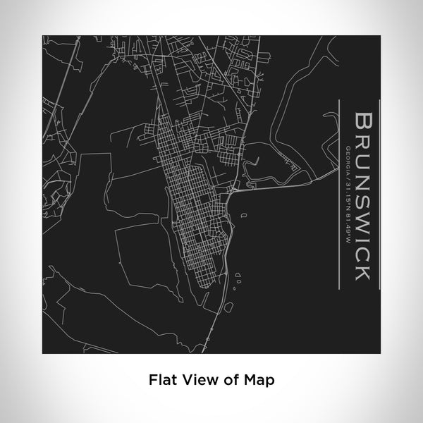 Rendered View of Brunswick Georgia Map Engraving on 17oz Stainless Steel Insulated Tumbler in Black