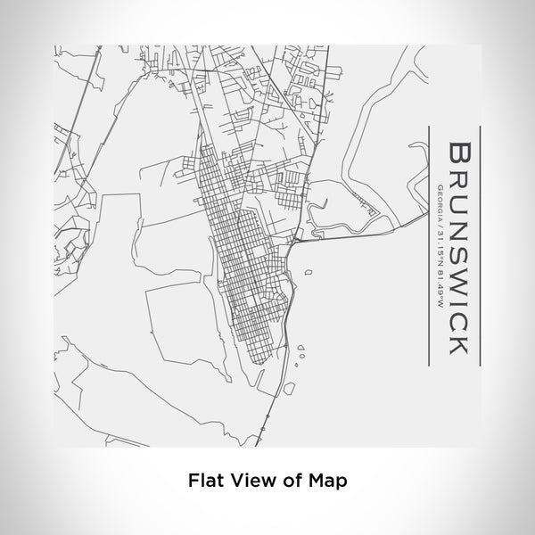 Rendered View of Brunswick Georgia Map Engraving on 17oz Stainless Steel Insulated Tumbler in White