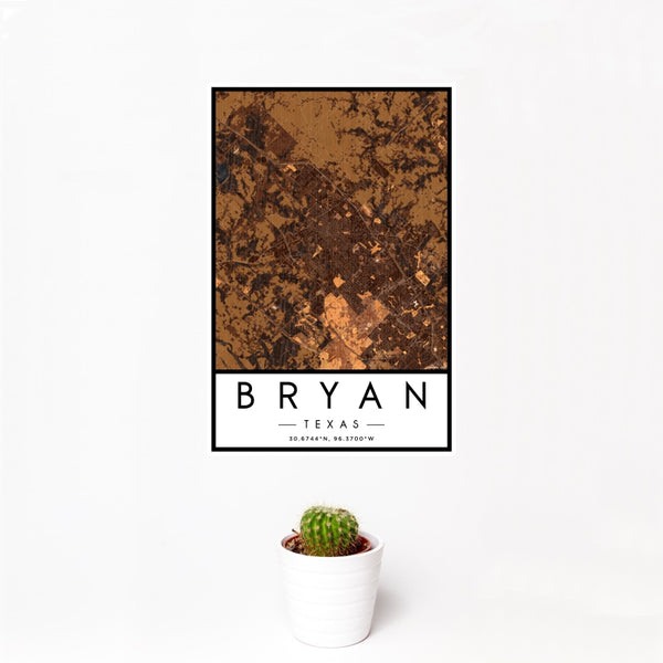 Bryan - Texas Map Print in Ember