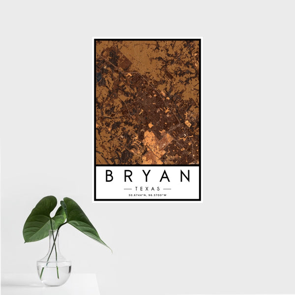 Bryan - Texas Map Print in Ember