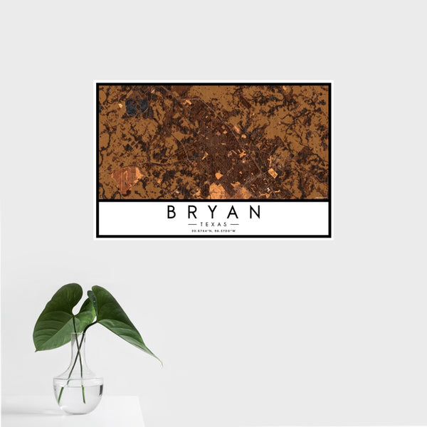 Bryan - Texas Map Print in Ember