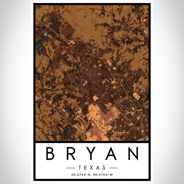 Bryan - Texas Map Print in Ember