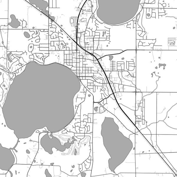 Buffalo Minnesota Map Print in Classic Style Zoomed In Close Up Showing Details