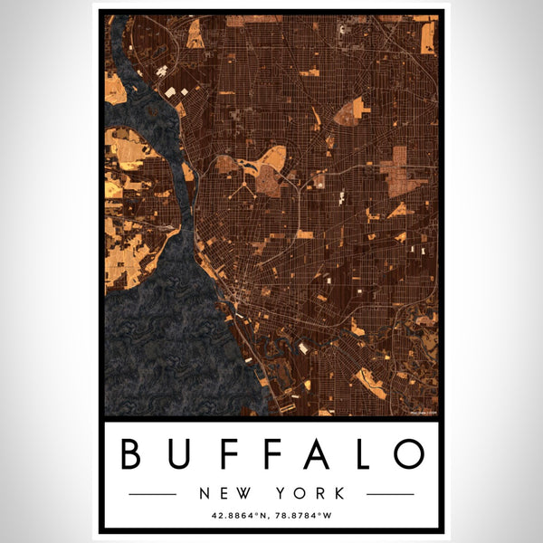 Buffalo - New York Map Print in Ember