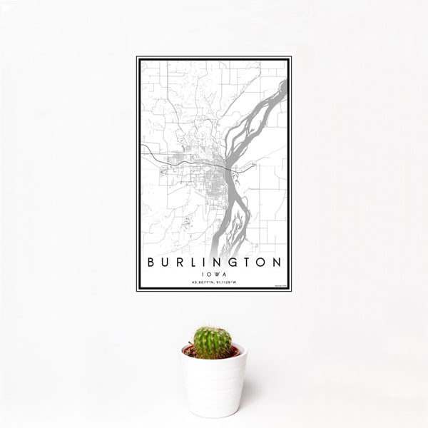 Burlington - Iowa Classic Map Print