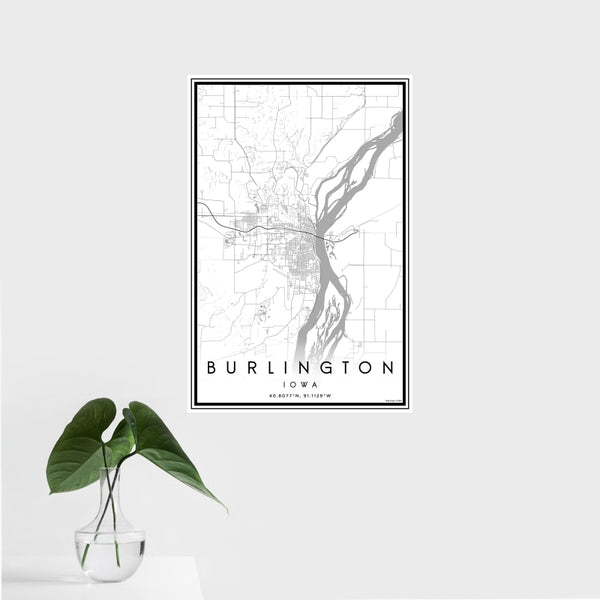 Burlington - Iowa Classic Map Print