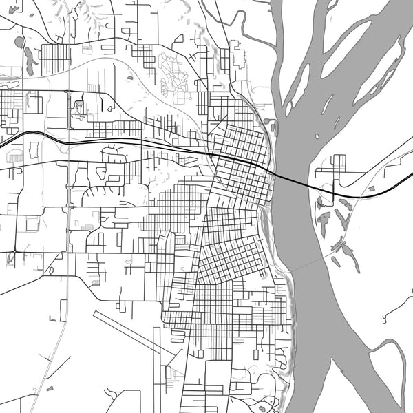 Burlington - Iowa Classic Map Print