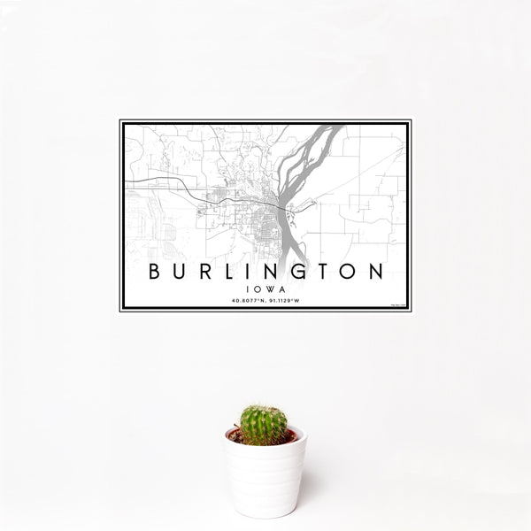 Burlington - Iowa Classic Map Print